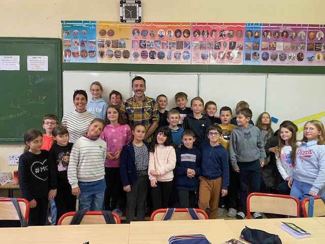 Visite de l'auteur Guillaume Nail à l'école Notre-Dame-des-Oliviers à Murat